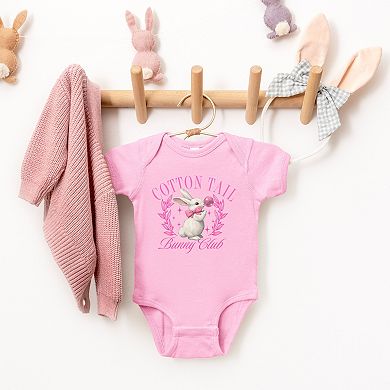 Cotton Tail Bunny Club Bubblegum - Baby Short Sleeve Graphic Bodysuit