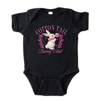 Cotton Tail Bunny Club Bubblegum - Baby Short Sleeve Graphic Bodysuit
