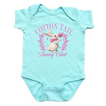 Cotton Tail Bunny Club Bubblegum - Baby Short Sleeve Graphic Bodysuit