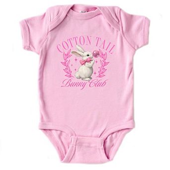 Cotton Tail Bunny Club Bubblegum - Baby Short Sleeve Graphic Bodysuit