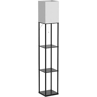 Modern Floor Lamp with Shelves and Adjustable Lighting