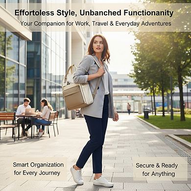 AKSZRI Women's 15.6" Laptop Backpack with USB Port - Stylish & Waterproof for Work, Travel & Day Use