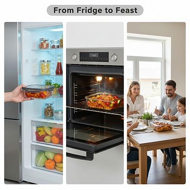 10-Pack Borosilicate Glass Food Containers, Oven & Dishwasher Safe Airtight Storage, Gray Lids