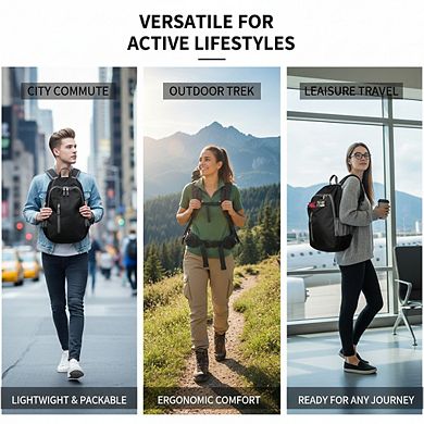 AKSZRI Unisex Waterproof Casual Backpack for Leisure & Travel