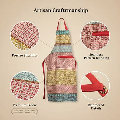100 Percent Cotton Kitchen Apron with Pocket for Cooking Gardening and Serving