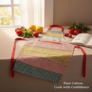 100 Percent Cotton Kitchen Apron with Pocket for Cooking Gardening and Serving