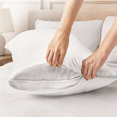 Microfiber Pillow Protectors with Zipper - Set of 4, Breathable, Machine Washable