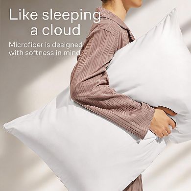 Microfiber Pillow Protectors with Zipper - Set of 4, Breathable, Machine Washable