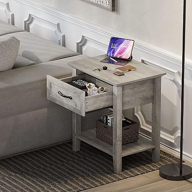 Versatile Nightstand with Storage Drawer, Modern End Table for Bedroom & Nursery, Easy Assembly