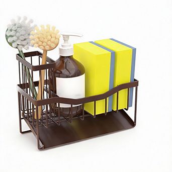 Stainless Steel Self-Draining Kitchen Sink Organizer for Space-saving