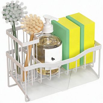 Stainless Steel Self-Draining Kitchen Sink Organizer for Space-saving