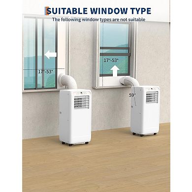 8000 BTU 3-in-1 Portable AC for Up to 350 Sq.Ft - Quiet with Remote, Timer, Fast Cool