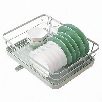 Compact Kitchen Dish Rack with Cutlery Holder for Small Spaces