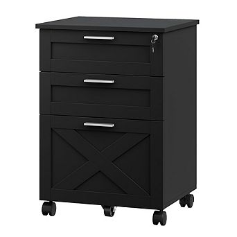 Mobile File Cabinet with Lock and Three Drawers for Home Office and Printer Stand