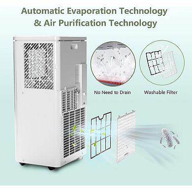 10,000 BTU 3-in-1 Portable AC - Cools 450 Sq.Ft Rooms with Remote, Timer & Sleep Mode