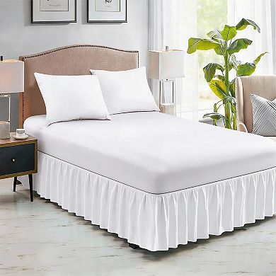 Queen Bed Skirt - Elastic Wrap, 15" Drop, Easy Fit