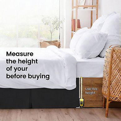 Twin Bed Skirt with 15" Drop, Soft Microfiber, Elegant Pleats, Easy Fit