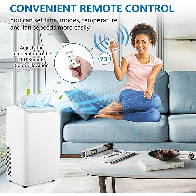 14,000 BTU 3-in-1 Portable AC for Room up to 750 Sq.Ft - Energy Efficient with Remote & Timer