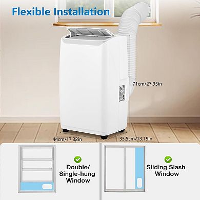 14,000 BTU 3-in-1 Portable AC for Room up to 750 Sq.Ft - Energy Efficient with Remote & Timer