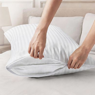 4-Pack Zippered Pillow Protectors - Dust & Stain Resistant, Easy Clean