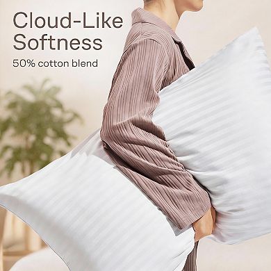 4-Pack Zippered Pillow Protectors - Dust & Stain Resistant, Easy Clean