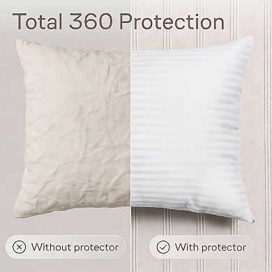 4-Pack Zippered Pillow Protectors - Dust & Stain Resistant, Easy Clean
