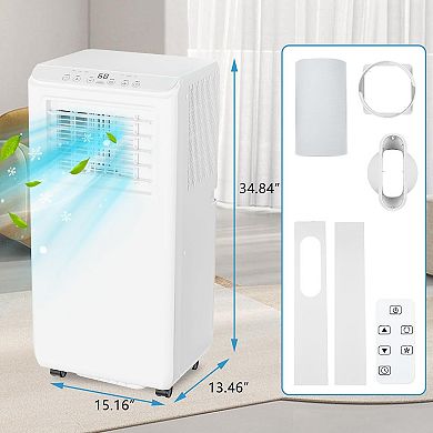 8000 BTU 3-in-1 Portable AC - Cools 350 Sq.Ft, Quiet with Remote Control & Timer