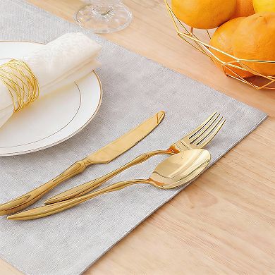 Premium Cotton Linen Placemats Set of 6 - Elegant, Durable, Easy Care