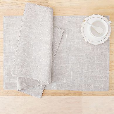 Premium Cotton Linen Placemats Set of 6 - Elegant, Durable, Easy Care