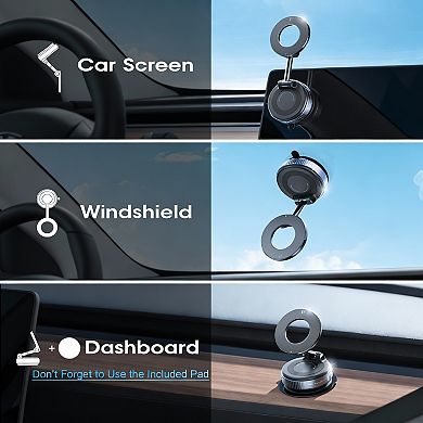 Upgraded Magnetic Car Phone Mount 360° Rotation for MagSafe & Android