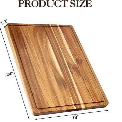 Wooden Cutting Boards for Kitchen, With Juice Groove and Side Handle