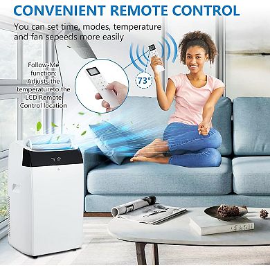 14,000 BTU 3-in-1 Portable AC - Cools up to 750 Sq.Ft with Remote, Auto Swing & Sleep Mode