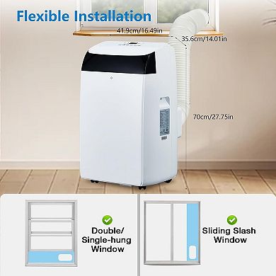 14,000 BTU 3-in-1 Portable AC - Cools up to 750 Sq.Ft with Remote, Auto Swing & Sleep Mode