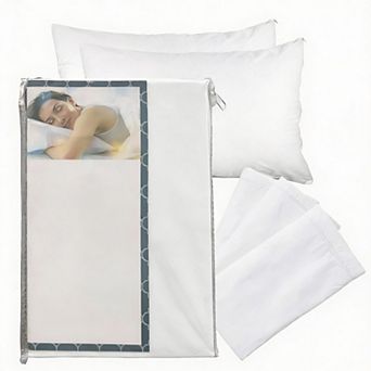 100% Cotton Breathable Pillow Protectors with Zipper for Allergy Protection