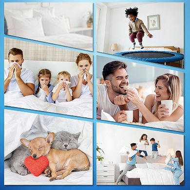 100% Cotton Breathable Pillow Protectors with Zipper for Allergy Protection