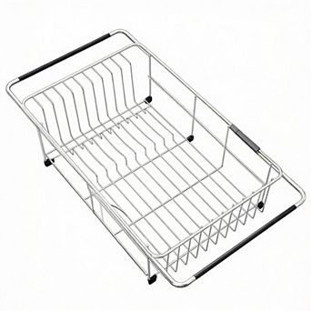 Expandable Stainless Steel Dish Rack for Countertop, In-Sink, Over-Sink