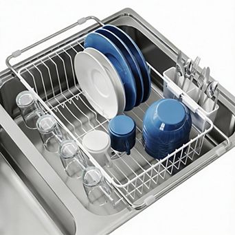 Expandable Stainless Steel Dish Rack for Countertop, In-Sink, Over-Sink