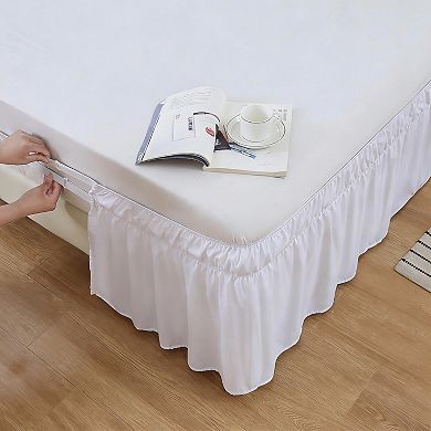 Microfiber Bed Skirt Elastic Side 16" Drop White - Queen/King