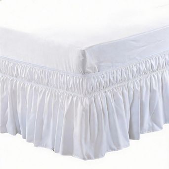Microfiber Bed Skirt Elastic Side 16" Drop White - Queen/King