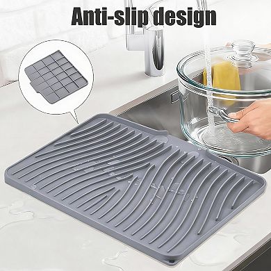 Silicone Dish Drying Mat: Quick Dry, Heat-Resistant, Multifunctional