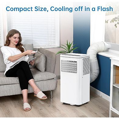 8,000 BTU 3-in-1 Portable AC with Remote Control, Sleep Mode & Window Kit