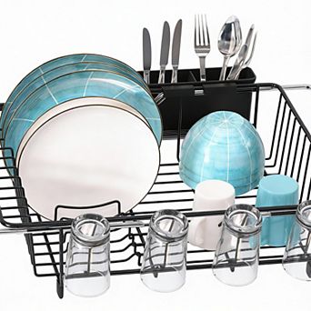 Expandable Stainless Steel Dish Rack for Small Kitchens - In-Sink, Over-Sink, or Countertop