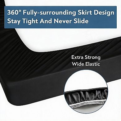 Queen Size Box Spring Cover - Stretchy, Soft, Wrinkle-Free, Fade-Resistant