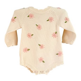Baby Girls Ivory Spring Floral Knit Romper