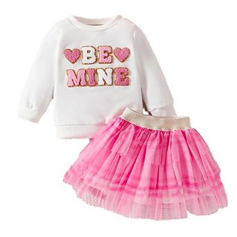 Baby Girls Be Mine Valentine's Outfit Set