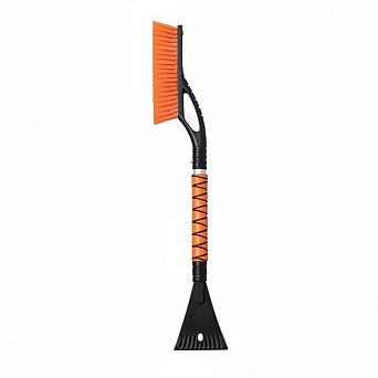 27" Aluminum Snow Brush and Ice Scraper with Non-Slip Foam Handle and Scratch-Free Bristles