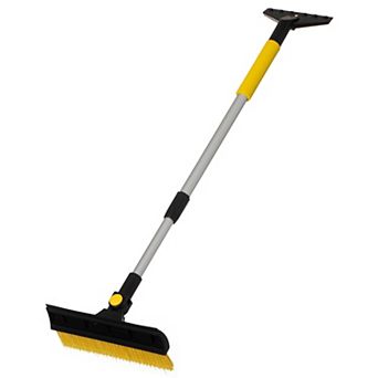 30-43" Snow Brush with Built-in Squeegee & Ice Scraper Scratch-Free Bristles