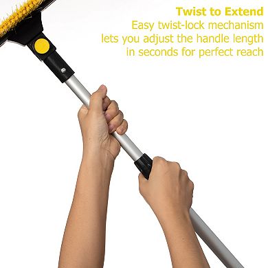 30-43" Snow Brush with Built-in Squeegee & Ice Scraper Scratch-Free Bristles