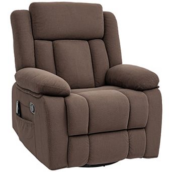 HOMCOM Massage Recliner Chair with Heat, Swivel Rocker with Footrest