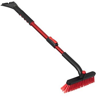 30-40" Extendable Aluminum Snow Brush & Ice Scraper with Scratch-Free Bristles